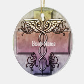 Pastel Kruis Caduceus ornament (Links)