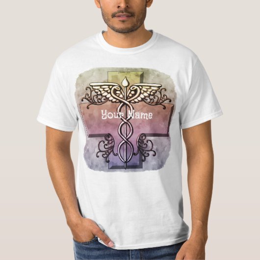 Pastel Kruis Caduceus T-shirt (Voorkant)