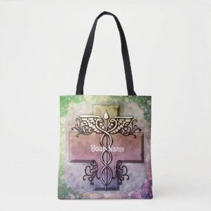 Pastel Kruis Caduceus Tote Bag