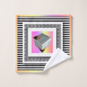 Pastel Kubus Met Strepen Bad Handdoek (Wasdoekje)