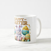 Pastel Kuiken en Bunny in Ei Happy Easter Koffiemok (Voorkant rechts)