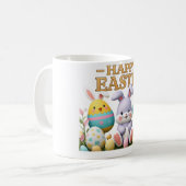 Pastel Kuiken en Bunny in Ei Happy Easter Koffiemok (Voorkant links)
