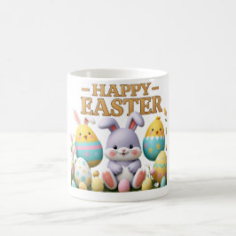 Pastel Kuiken en Bunny in Ei Happy Easter Koffiemok