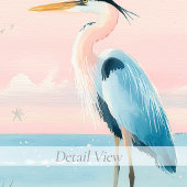 Pastel Kust Reiger Strand Kunstprint Poster