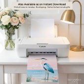 Pastel Kust Reiger Strand Kunstprint Poster