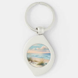 Pastel Kustduinen Waterverf Sleutelhanger