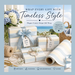 Pastel Kuststreep Boutique Cadeaupapier