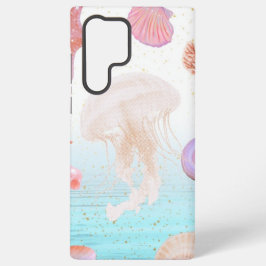 Pastel kwal & zeeschelp oceaan esthetische telefoo samsung galaxy hoesje
