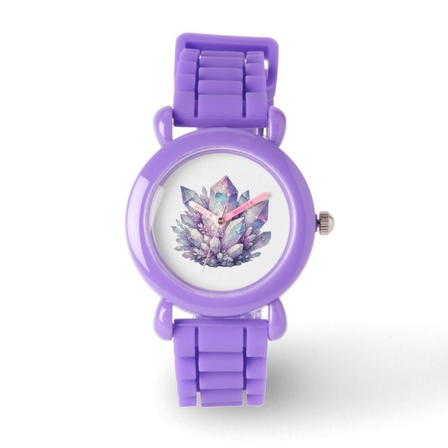 Pastel Kwarts Cluster Horloge (Voorkant)