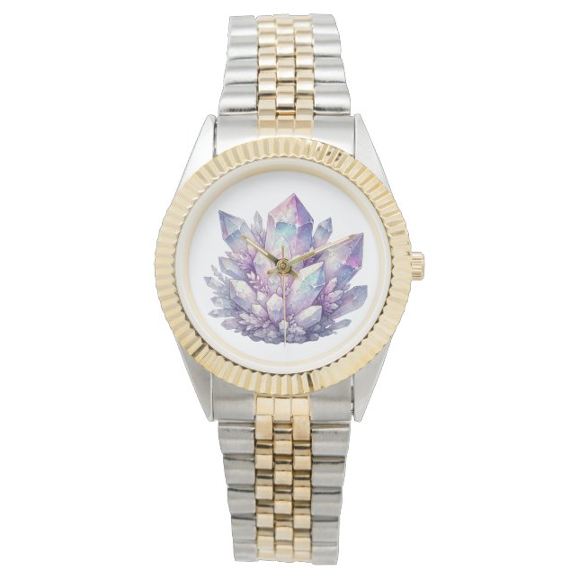 Pastel Kwarts Cluster Horloge (Voorkant)