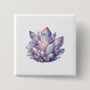 Pastel Kwarts Cluster Vierkante Button 5,1 Cm