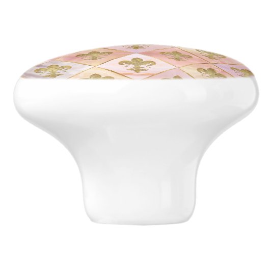 Pastel kwarts keramische knop (Zijkant)