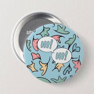 Pastel laat blauw ronde button 7,6 cm