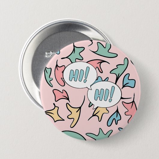 Pastel laat roze ronde button 7,6 cm (Voorkant /achterkant)
