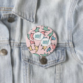 Pastel laat roze ronde button 7,6 cm (In situ)