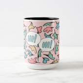 Pastel laat roze tweekleurige koffiemok (Center)