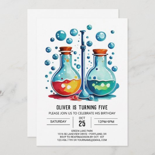 Pastel Laboratorium Potion Wetenschapper Verjaarda Kaart (Voorkant / Achterkant)