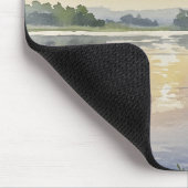 Pastel Lake Sunset Dock Cabin Tranquility Muismat (Hoek)