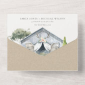 Pastel Landelijke Donkere Schuur Boerderij Thema T All In One Uitnodiging (Achterkant)