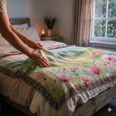 Pastel Landschap van een Wilde Bloemenweide Deken