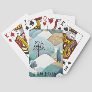 Pastel Landschaps Patroon Pokerkaarten