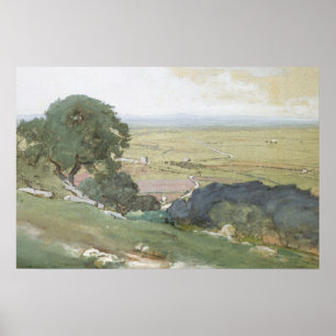 Pastel landschapskunst poster