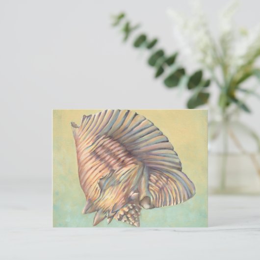 Pastel Large Conch Shell Briefkaart (Staand voorkant)