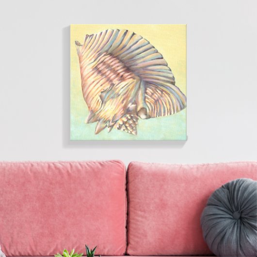 Pastel Large Conch Shell Canvas Afdruk (Insitu (Woonkamer))