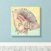 Pastel Large Conch Shell Canvas Afdruk (Insitu (Houten vloer))