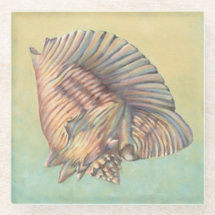 Pastel Large Conch Shell Glazen Onderzetter