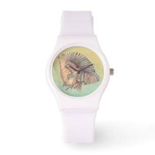 Pastel Large Conch Shell Horloge