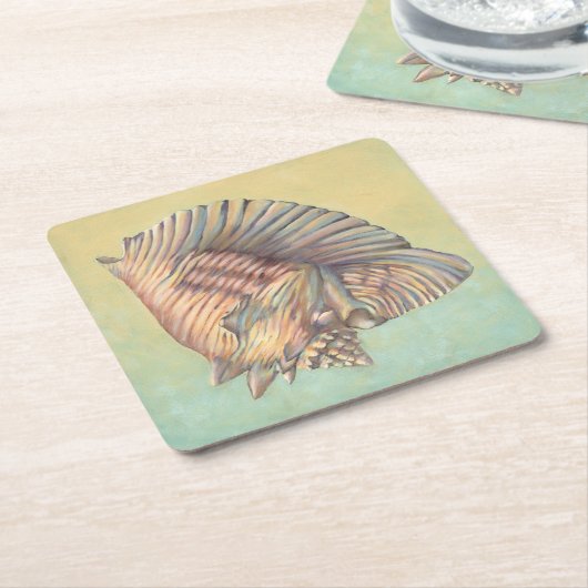 Pastel Large Conch Shell Kartonnen Onderzetters (Schuin)