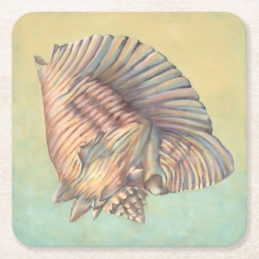 Pastel Large Conch Shell Kartonnen Onderzetters (Voorkant)