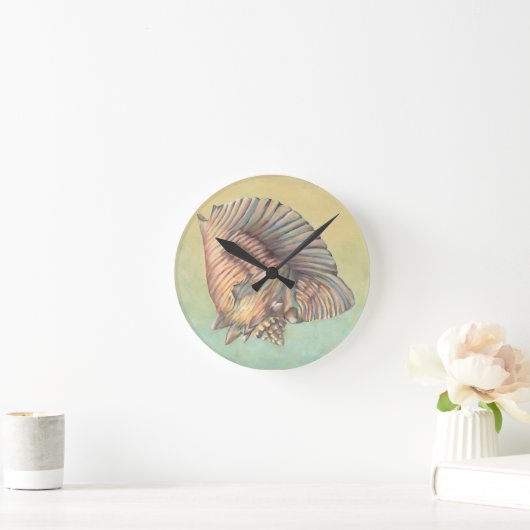 Pastel Large Conch Shell Ronde Klok (Huis)