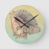 Pastel Large Conch Shell Ronde Klok (Voorkant)