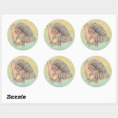 Pastel Large Conch Shell Ronde Sticker (Vel)