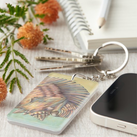 Pastel Large Conch Shell Sleutelhanger (Voorkant Rechts)