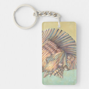 Pastel Large Conch Shell Sleutelhanger