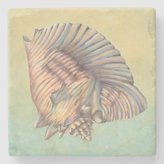 Pastel Large Conch Shell Stenen Onderzetter (Voorkant)