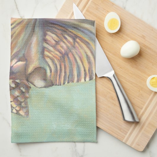 Pastel Large Conch Shell Theedoek (Quarter Fold)