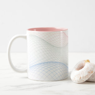Pastel Lattice Golfpatroon Mesh Tweekleurige Koffiemok