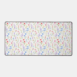 Pastel Lavendel Blauw Zalm Roze Wilde Bloem Bureaumat