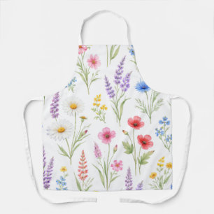 Pastel Lavendel Blauw Zalm Roze Wilde Bloemen Schort