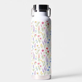 Pastel Lavendel Blauw Zalm Roze Wilde Bloemen Waterfles