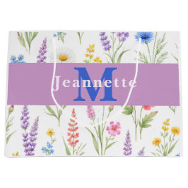 Pastel Lavendel Blauw Zalmroze Wilde Bloem Naam Groot Cadeauzakje