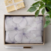 Pastel Lavendel & Blauwe Bloemen Achtergrond Decou Tissuepapier (Geschenk)