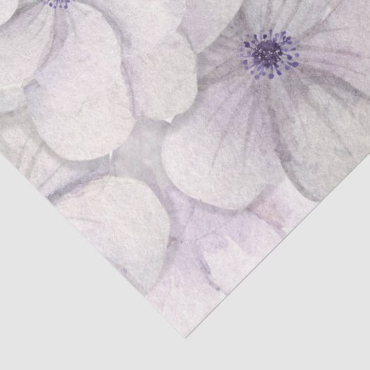 Pastel Lavendel & Blauwe Bloemen Achtergrond Decou Tissuepapier (Detail)