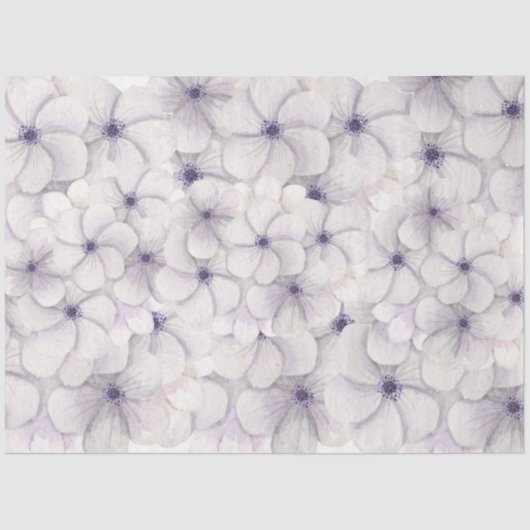 Pastel Lavendel & Blauwe Bloemen Achtergrond Decou Tissuepapier (Voorkant)