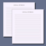 Pastel Lavendel Classic Kleine Lijnen Notitieblok<br><div class="desc">Dit horizontale lijnen notitieblok is eenvoudig en klassiek. Het is perfect voor persoonlijk,  kantoor of schoolgebruik.</div>