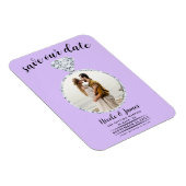 Pastel Lavendel Diamond Ring Bling Save the Date Magneet (Rechterzijde)